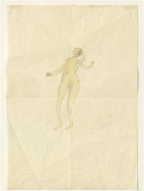 An Old Drawing Of A Person On A Piece Of Paper With One Hand In The Air