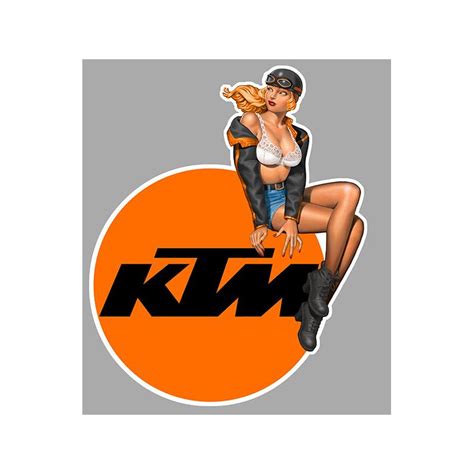 KTM Pin Up droite sticker vinyle laminé cafe racer bretagne