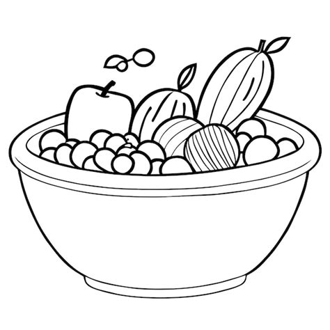 Premium Vector Fruits And Vegetable In The Pot Coloring Page