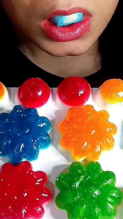 Mukbang Asmr Rainbow Jelly Party 🌈🍡☁️🥝🍋🍒🍊🍭🍌🍹🥭🍓🍯🍇🍥🍧🍎 Youtube