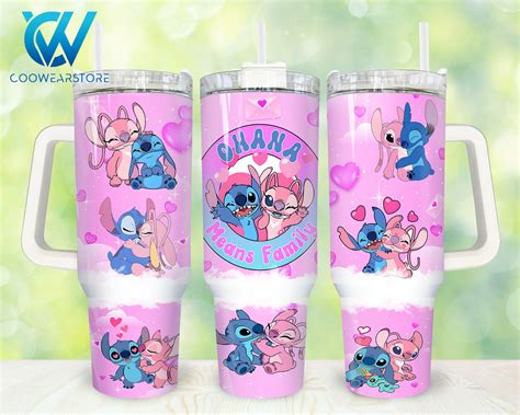 Stitch Cartoon Custom Stanley Quencher Oz Stainless Steel Tumbler