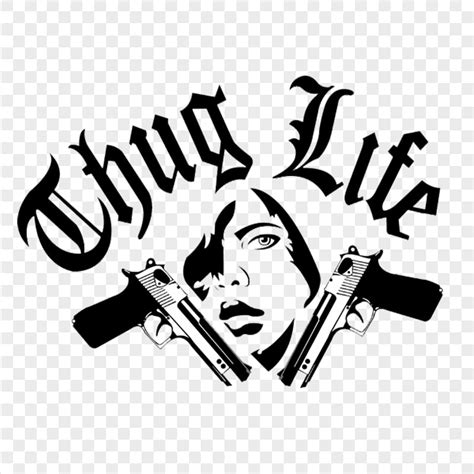 Thug Life Graffiti Logo Two Gun | Citypng