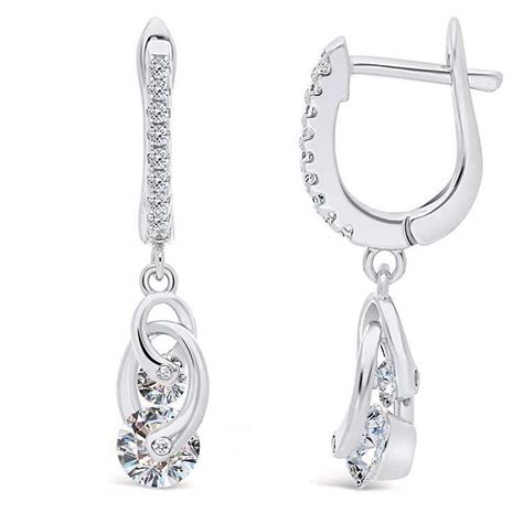 Boucles D Oreilles Pendantes Argent 925 Oxydes De Zirconium