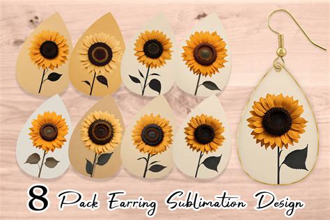 Earring Sunflower Boho Graphic By Artnoy Creative Fabrica