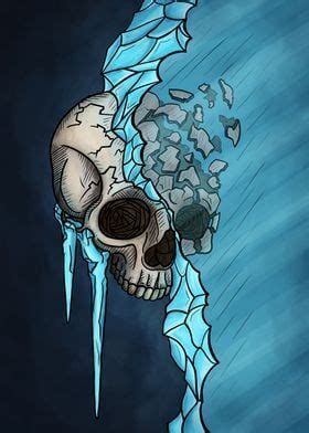 Frozen Skull Poster Picture Metal Print Paint By Patrik Fuxa