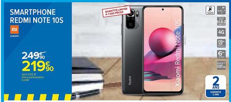 Offre Smartphone Redmi Note 9s Xiaomi Chez Carrefour