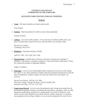 Fillable Online For Non Judicial Nominees Fax Email Print Pdffiller