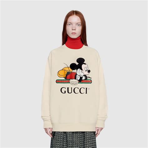 Felpa Oversize Disney X Gucci In Cotone Color Gesso GUCCI IT