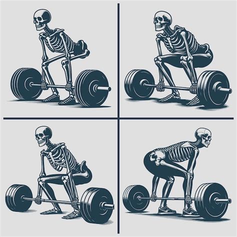 Premium Vector Skeleton Deadlift Vector Silhouette Svg Bundle File