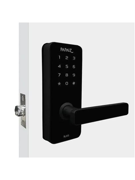 Fechadura Digital Papaiz Smart Lock Senha Sl Preta