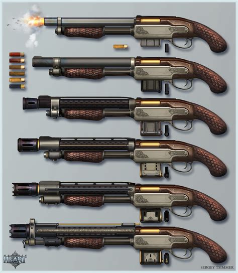 Artstation Shotgun Sergey Tsimmer Concept Weapons Pinterest