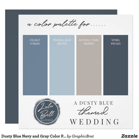 Dusty Blue Navy and Gray Color Palette Card | Zazzle | Green colour ...