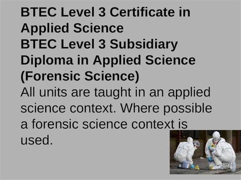 Ppt Btec Level 3 Certificate In Applied Science Btec Level 3 Subsidiary Diploma In Applied