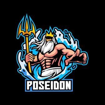 The Poseon Logo With An Image Of A Man Holding A Spear And Wearing A Crown