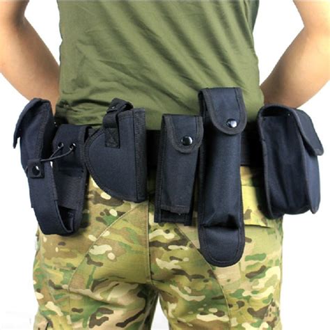 Tactical Belt With 9 Pouches Outdoor Utility Kit - GhillieSuitShop ...