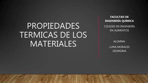 Propiedades Termicas De Los Materiales PPT