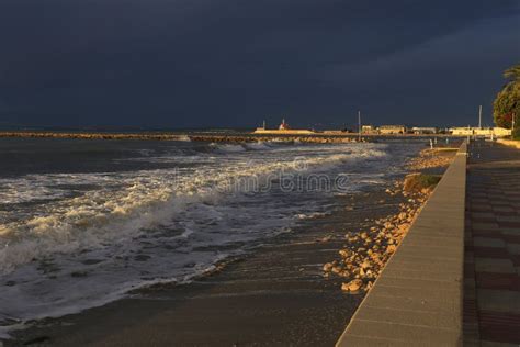 Santa Pola Beach Under Stormy Sky in Spring Stock Photo - Image of flow ...