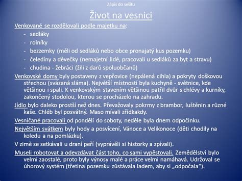 Život na vesnici v 18 století ppt stáhnout