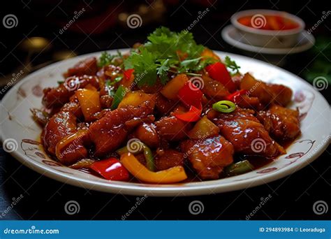 Pork in Sweet and Sour Sauce. Traditional Chinese Dishes Stock ...