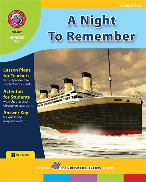 A Night To Remember (Novel Study) - Grades 5 to 6 - Print Book - Lesson ...