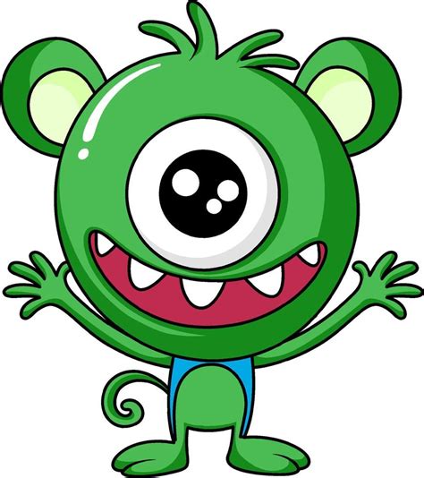 Cute one eyed monster character 12404314 Vector Art at Vecteezy