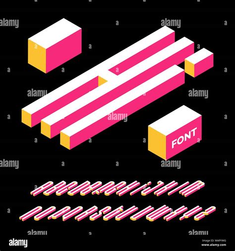 Isometric Alphabet Font 3d Effect Letters Numbers And Symbols With