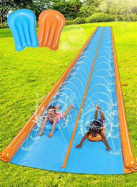 Sloosh Super Double Slip Water Slide Ft X Ft Heavy Duty Lawn Water