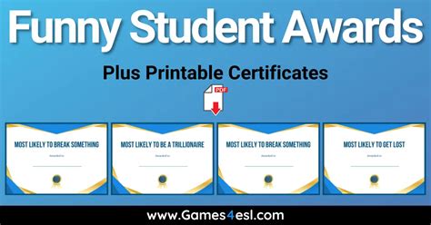 10 Funny Student Awards For Teachers To Give Out (Certificates Included ...