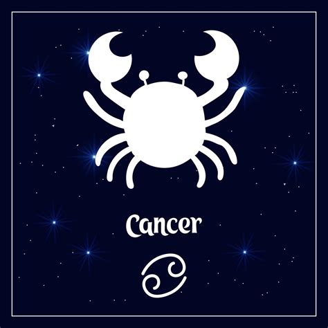 Cancer astrological sign of the zodiac horoscope on the night sky with ...