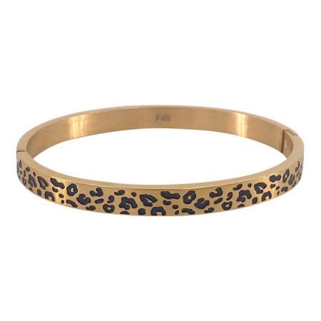 Kalli Bangle Armband Panter Goud Shop Online Snelle Levering