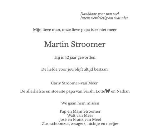 Overlijdensbericht Martin Stroomer Nederweert