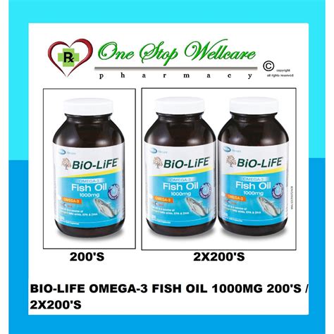 BIO LIFE OMEGA 3 FISH OIL 1000MG 200 S 2X200 S TWIN PACK EXP 03