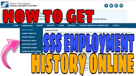 How To Get Or Check Sss Employment History Online Paano Makuha Ang