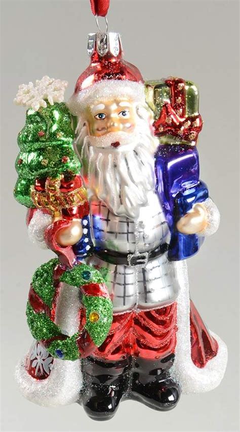 Holiday Heirlooms Ornaments Christmas Eve Santa With Box By Waterford