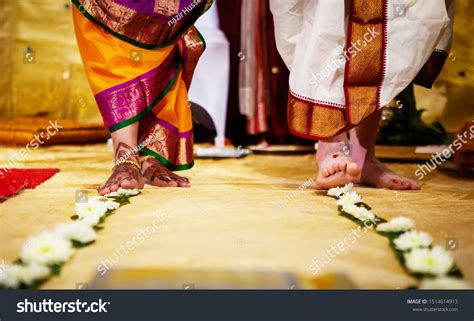 Indian Wedding Ceremony Saptapadi Ritual Stock Photo 1514614913 | Shutterstock