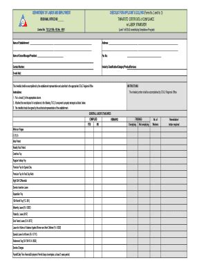 Fillable Online Department Of Labor And Employment Checklist For Fax