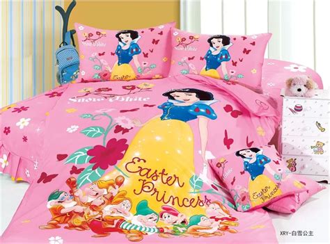 Princess Snow White And The 7 Dwarfs Bedding Set Single Twin Size Bedclothes Duvet Cover Sheets