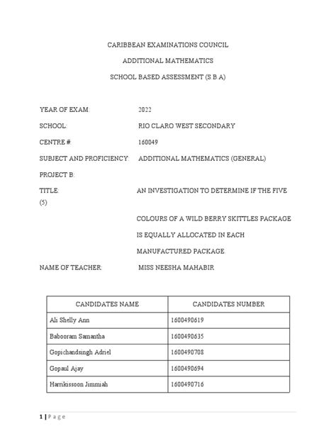 Add Maths Sba Pdf Median Percentile