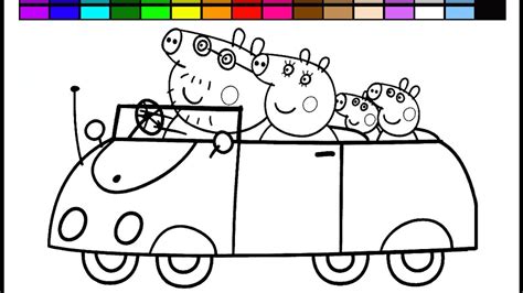 Peppa Pig Coloring Pages Car | BubaKids.com