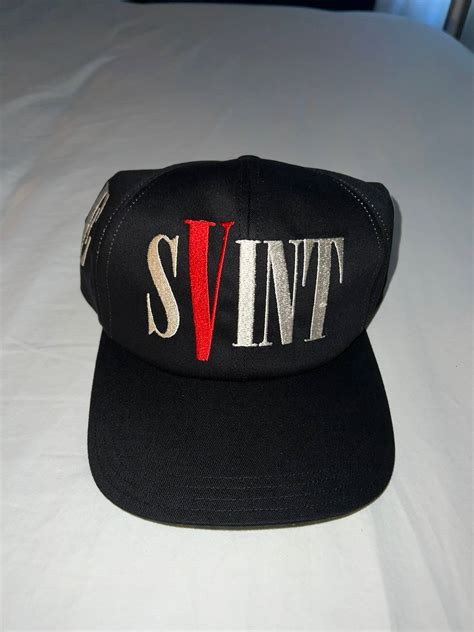 Vlone Saint Mxxxxxx X Vlone Cap Black Red Snapback Hat Grailed