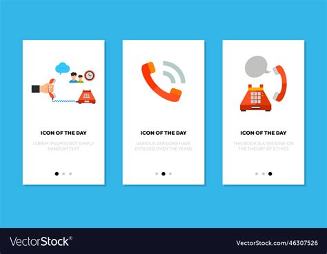 Telephone flat icon set Royalty Free Vector Image