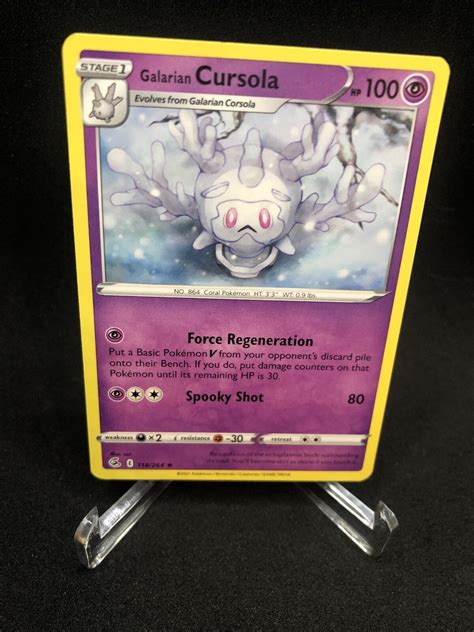 Galarian Cursola 118 264 Fusion Strike Regular Rare Pokemon Card TCG