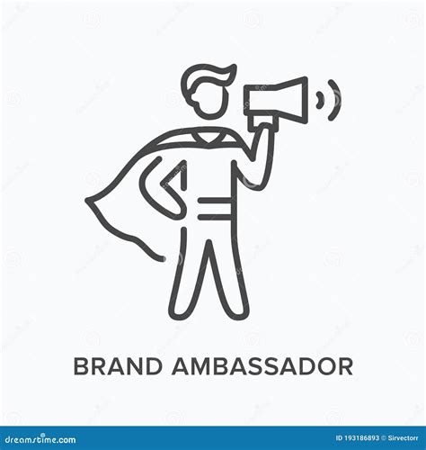 Brand Ambassador Flat Line Icon Vector Outline Illustration Of