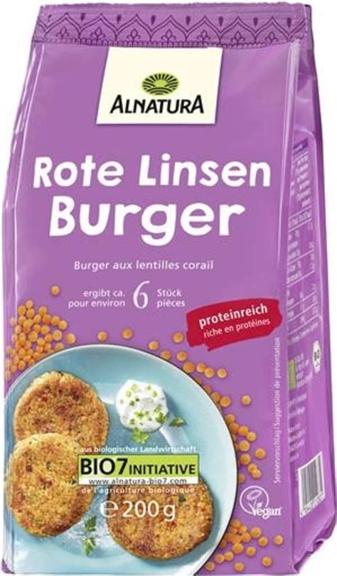 Alnatura Hamburguesa De Lentejas Rojas Bio 200 G Piccantino Tienda