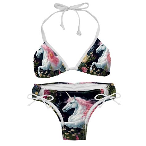 Unicorn Swimsuit Women Bikini Set Two Pack Detachable Sponge Adjustable