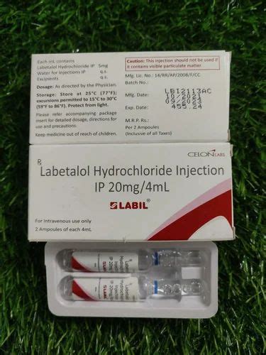 Labetalol Hydrochloride Injection Ip 20mg 4ml Labil Injection At Rs