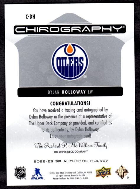 2022 23 SP Authentic Chirography CDH Dylan Holloway Auto EBay