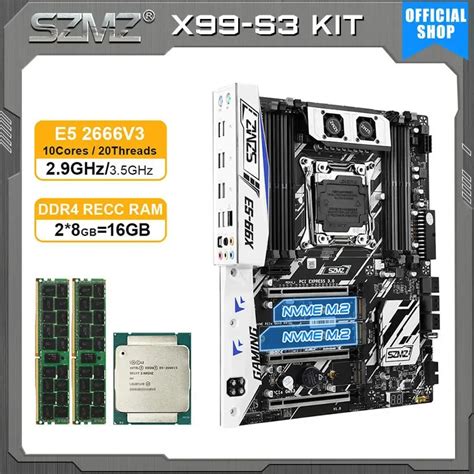 SZMZ X99 S3 Motherboard Set With Xeon E5 2666 V3 CPU And 16GB DDR4 RAM