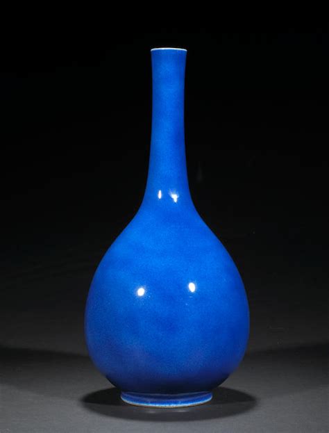 Bonhams A Powder Blue Glazed Porcelain Bottle Vase 19th Century