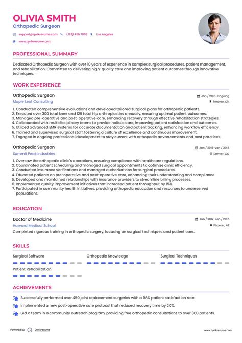 10+ Orthopedic Surgeon Resume Samples & Templates for 2025